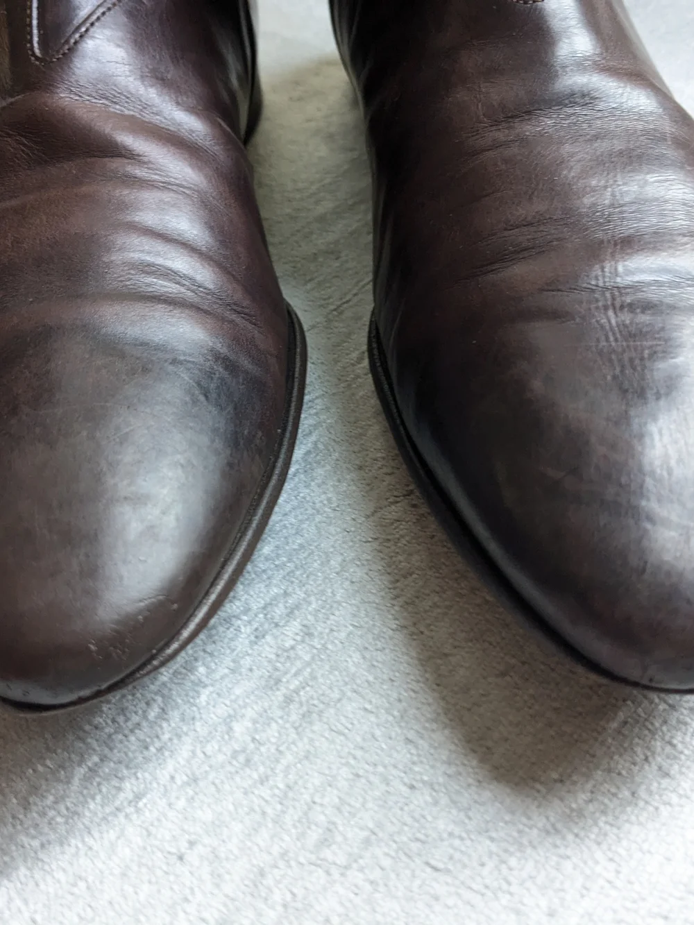 Prada Side Zip Boots Brown Leather Men US 9.5